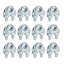 uxcell 12個M8鋼ワイヤーロープクリップクランプ、5/16"ワイヤーロープUボルトケーブルクランプサドルファスナー、ワイヤーロープリギングテントロープガードレールシステム