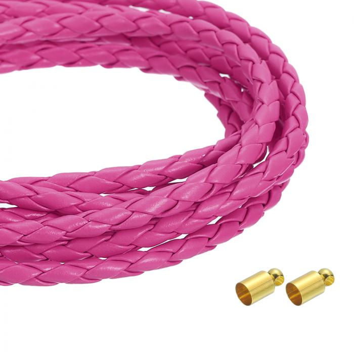 uxcell 4mm 5.46ヤード 編み込みレザーコード ラウンドソフト宝石レザーロープ 宝石 ネクタイ作り ネッ..