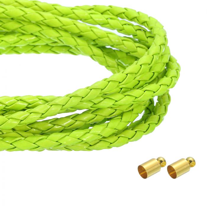 uxcell 4mm 5.46ヤード 編み込みレザーコード ラウンドソフト宝石レザーロープ 宝石 ネクタイ作り ネッ..