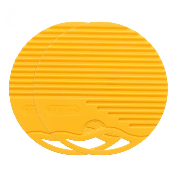 uxcell 2個 シリコントリベットマっト 4インチ 丸いトリベット 熱い鍋やフライパン用 多目的耐熱トリベ..