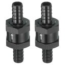 uxcell 2個10mm(3/8")燃料チェックバルブ ノンリターンワンウェイホースチェックバルブ アルミニウム合金製制御アクセサリー ガソリン ディーゼル ガス オイル 空気 水用 黒