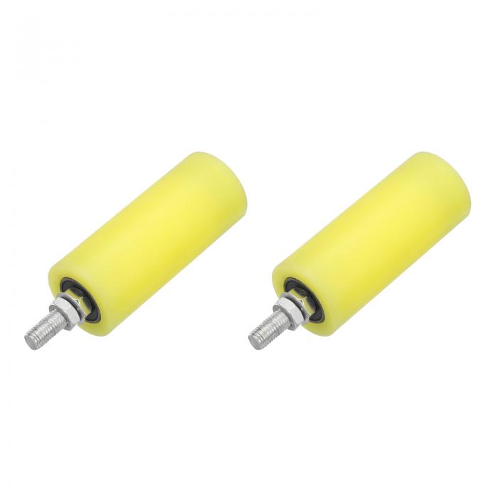 uxcell 2個のスライドゲートガイドローラー、4.72インチのナイロンローラーゲートサポートアセンブリ、..