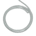 uxcell ツイス トコードトリム 22ヤード 3.5mm 3プライ撚糸編みロープ 光沢 ある糸紐 クラフトギフトバッグカーテン クリスマスデコレーション用 シルバーグレー - 20m