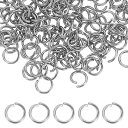 uxcell 250個のオープンジャンプリング、5mmのステンレススチールスプリットOリング、0.7mm厚のコネクタリング、ブレスレット、ネックレス、ペンダント、宝石、キーチェーン、DIYクラフト作り用、シルバー