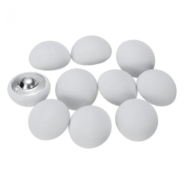 uxcell 10個 32L生地布カバーボタン20mm 4/5インチメタルシャンクラウンドソーイングDIYボタンクラフト交換ボタンソーイング衣類スーツコートブ ラウスセーターシルバーグレー