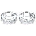 uxcell 2個セット ガラスティー ライトキャンドルホルダー プラム水晶ガラスボーティブキャンドルホルダー デスクテーブルセンターピース ウェディング パーティー およびホームデコレーション(クリア)