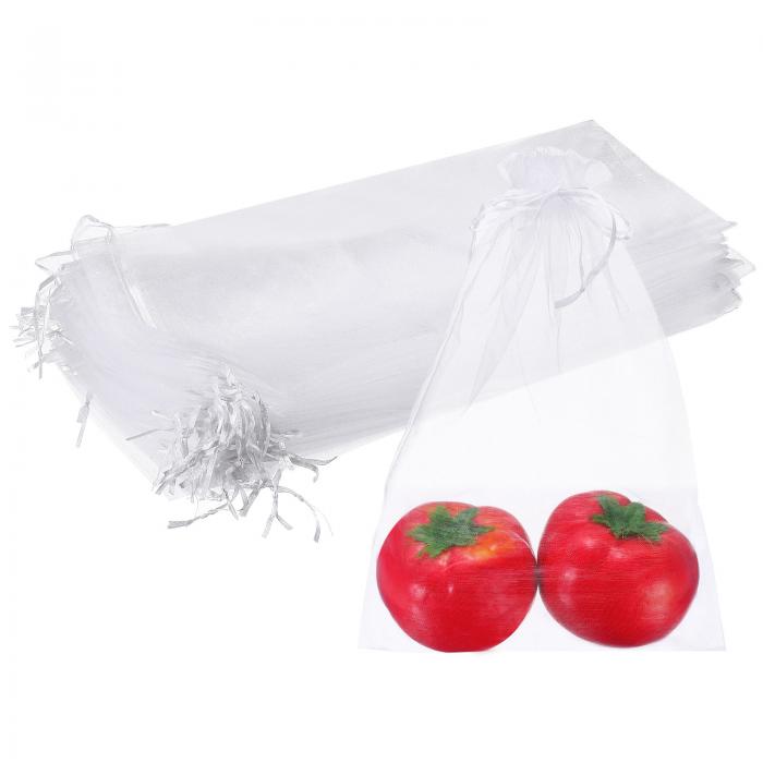 uxcell 30個 フルーツ保護袋 14.2x5.9インチ リンゴ袋 野菜袋 引き締めバードバリア袋 植物 果物 花 野..
