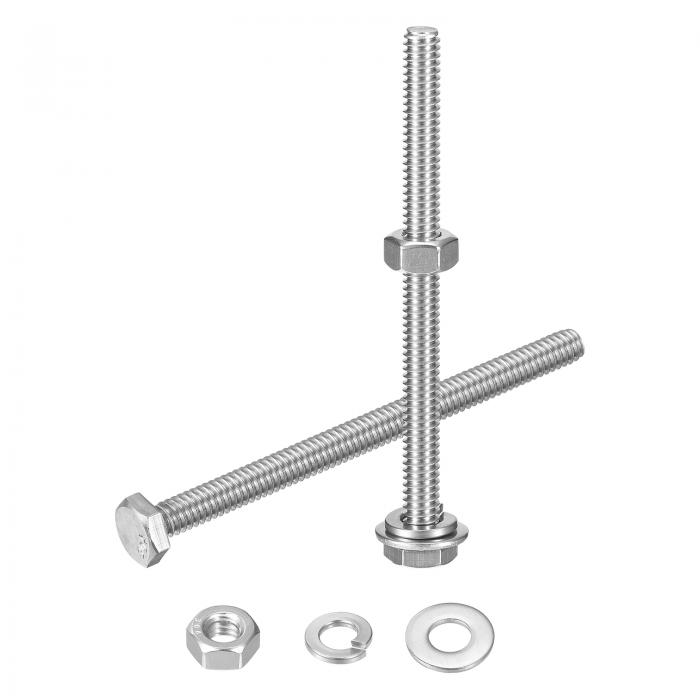 uxcell 10セットの六角ナットとボルトのアソートメントキット 304ステンレス鋼1/4-20 x 3-1/2