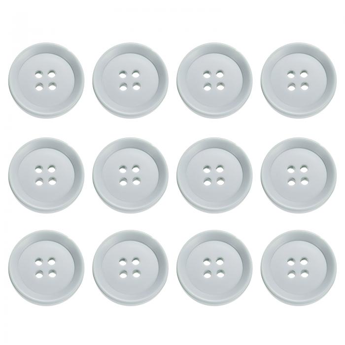 uxcell 12個のボタン 23 mm（0.91インチ）4つの穴 樹脂製丸型クラフト用交換ボタン 衣類DIYクラフト装飾用 ホワイトグレー