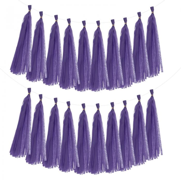 uxcell 20個 タッセルガーランドバナー ティッシュペーパー ストリーマーパーティー装飾 女性向けバレンタインデー誕生日装飾 ロープとワイヤータイ付き(ダ...