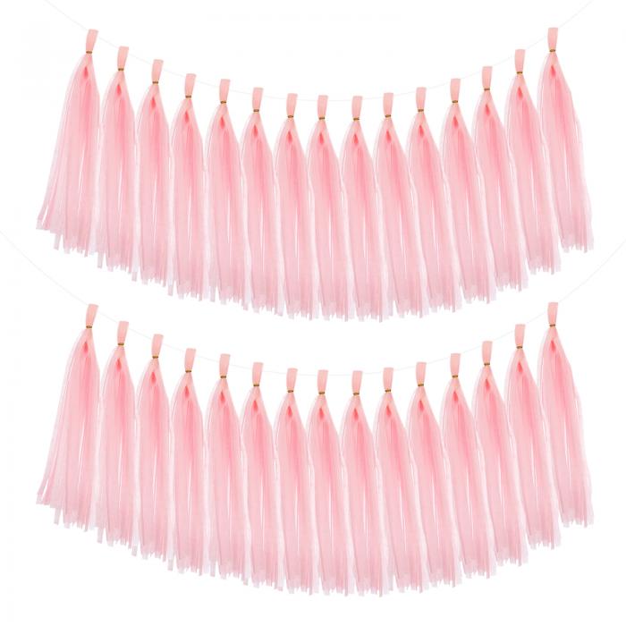 uxcell 40個 タッセルガーランドバナー ストリーマーパーティー装飾用ティッシュペーパー バレンタインデー 女性用バースデー装飾 ロープとタイワイヤー付き...