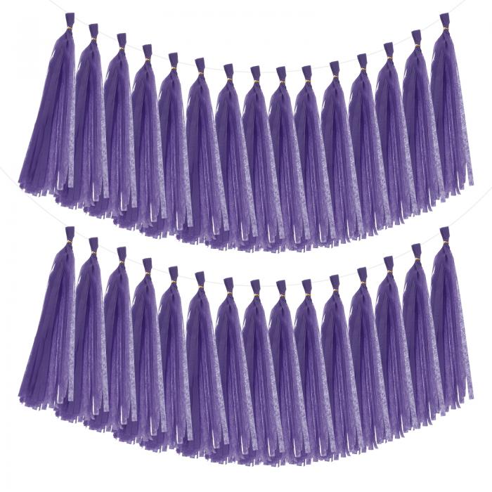 uxcell 40個 タッセルガーランドバナー ティッシュペーパー ストリーマーパーティー装飾 女性向けバレンタインデー誕生日装飾 ロープとワイヤータイ付き(ダ...