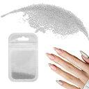 uxcell ネイルアートビーズ0.02"(0.4mm)ミニメタル3Dキャビアネイルビーズボールバブルビーズバッグ付きネイルアートDIYクラフトデコレーション シルバートーン