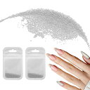 uxcell 2個 ネイルアートビーズ 0.02" (0.4mm) ミニメタル 3D キャビアネイルビーズ ボール バブルビーズ バッグ付き ネイルアート DIY クラフトデコレーション, シルバートーン