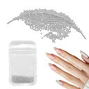 uxcell ネイルアートビーズ0.05"(1.2mm)ミニメタル3Dキャビアネイルビーズボールバブルビーズバッグ付きネイルアートDIYクラフトデコレーション シルバートーン