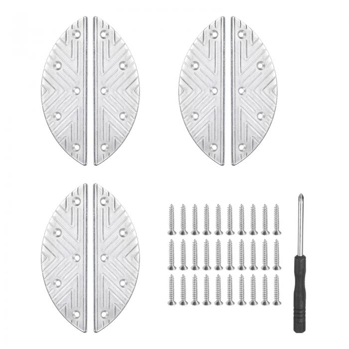 uxcell 6個 金属ヒールプレート ヒール修理パッドキット 半円形 タップチップ ソール交換用 スクリュー..