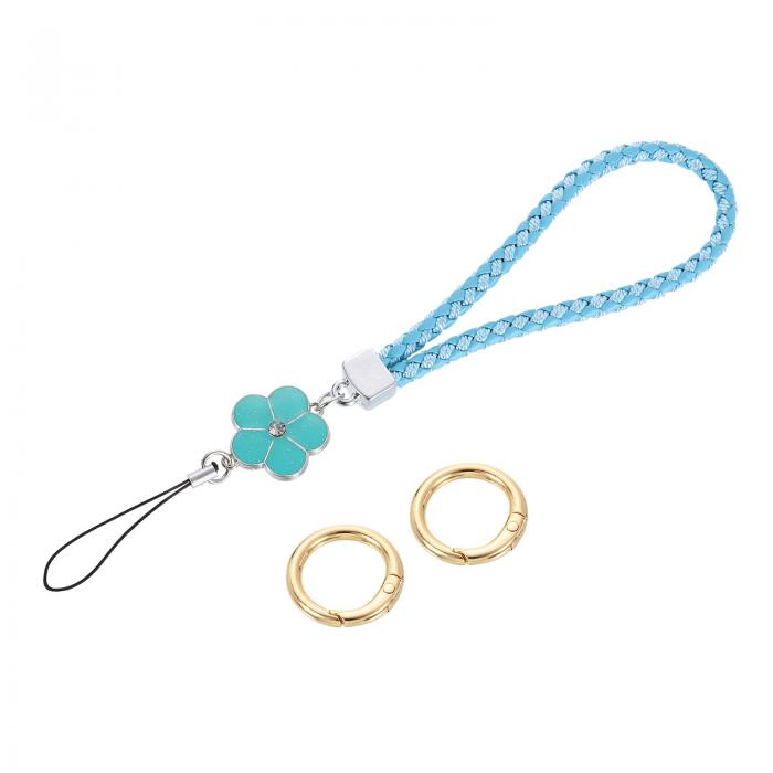 uxcell リストレットランヤード 4.7インチ レザーキーチェーンストラップ クラッチ携帯電話キーチェー..