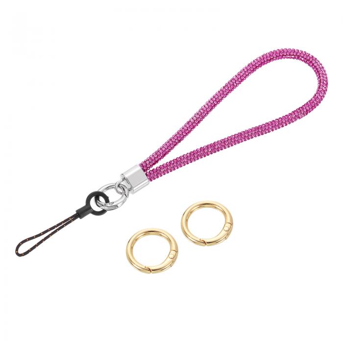 uxcell ブリングリストレットランヤード、5.3インチのラインストーンキーチェーンストラップ、クラッチ..