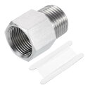 uxcell パイプ継手縮小アダプタ 1/2" N PTメス x M20メス 304ステンレス鋼リデューサーコネクター 水・油・空気圧力計用 シルバー
