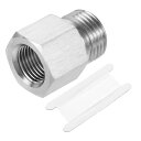 uxcell パイプ継手縮小アダプター G1/2"メス x M16メス 304ステンレス鋼リデューサーコネクター 水・油・空気圧力計用 シルバー