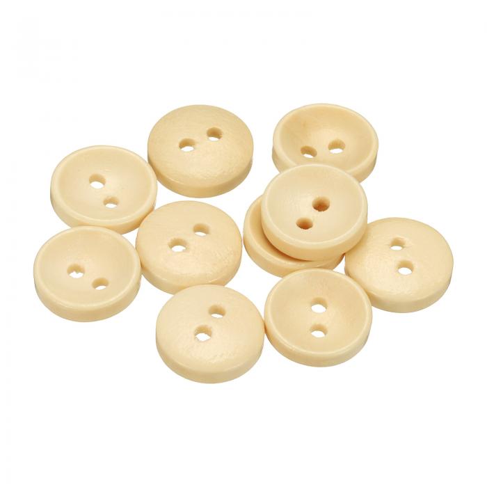 uxcell 10個20Lの木製ボタン1/2インチ(12.5mm) 2穴 木製丸いクラフト交換ボタン 衣類DIYクラフト装飾用、ナチュラルウッド