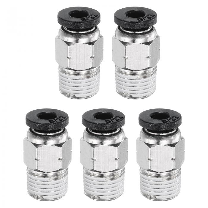 uxcell 5個のプッシュ・トゥ・コネクト・フィッティング 5/32" チューブ OD x 1/8" N PT スレッド メー..