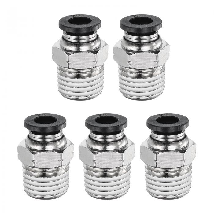 uxcell 5個のプッシュ・トゥ・コネクト・フィッティング 1/4" チューブ OD x 1/4" N PT スレッド メー..