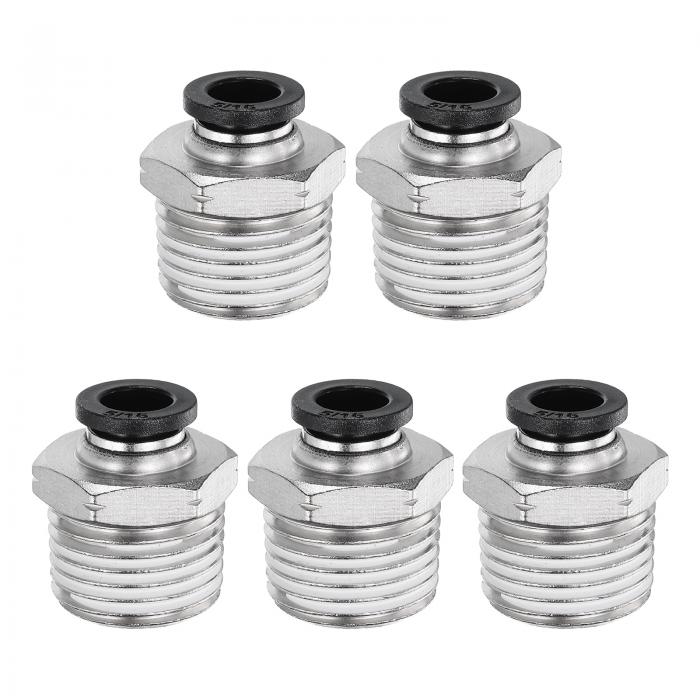 uxcell 5個のプッシュ・トゥ・コネクト・フィッティング 5/16" チューブ OD x 1/2" N PT スレッド メー..