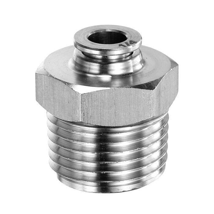 uxcell プッシュ・トゥ・コネクト・フィッティング 1/4" チューブ外径 x 1/2" N PT スレッド メール ス..