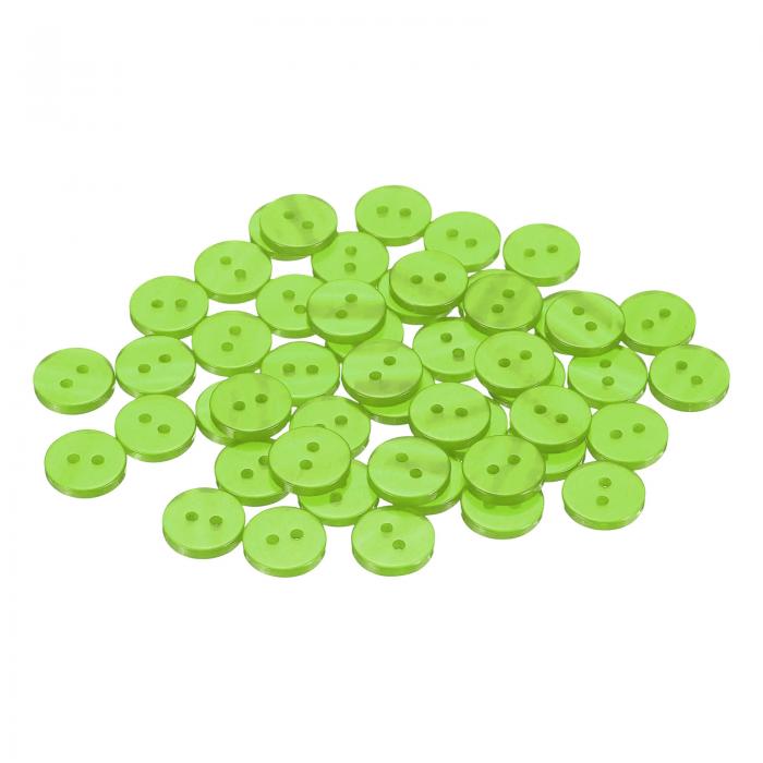 uxcell 50個20Lボタン1/2インチ(12.5mm)樹脂丸フラット2穴クラフト衣類交換ボタンコート縫製衣類とDIY用、緑