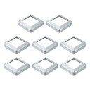 uxcell 8個 ポストベースカバー 4.75"x4.75"(内寸3.25"x3.25")メタルインテグラルスタイルポストスカート ポストフェンスデッキケーブル手すりバルスターステアレール用 シルバー