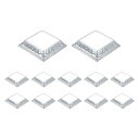 uxcell 12個 ポストベースカバー 4.75"x4.75"(内寸3.25"x3.25")メタルワンピースポストスカート ポストフェンスデッキケーブル手すりバルスターステアレール用 シルバー