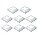 uxcell 8個 ポストベースカバー 6"x6"(内寸3.25"x3.25")メタルインテグラルスタイルポストスカート ポストフェンスデッキケーブル手すりバルスターステアレール用 シルバー