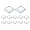 uxcell 12個 ポストベースカバー 6"x6"(内寸4"x4")メタルインテグラルスタイルポストスカート ポストフェンスデッキケーブル手すりバルスター階段手すり用 シルバー