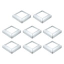 uxcell 8個 ポストベースカバー 6"x6"(内寸4"x4")メタルインテグラルスタイルポストスカート ポストフェンスデッキケーブル手すりバルスター階段手すり用 シルバー