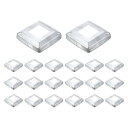 uxcell 20個 ポストベースカバー 3.25"x3.25"(内寸1.4"x1.4")メタルインテグラルスタイルポストスカート ポストフェンスデッキケーブル手すりバルスターステアレール用 シルバー
