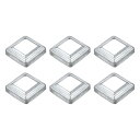 uxcell 6個 ポストベースカバー 3"x3"(内寸1.6"x1.6")メタルインテグラルスタイルポストスカート ポストフェンスデッキケーブル手すりバルスターステアレール用 シルバー