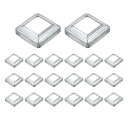 uxcell 20個 ポストベースカバー 3"x3"(内寸1.6"x1.6")メタルインテグラルスタイルポストスカート ポストフェンスデッキケーブル手すりバルスターステアレール用 シルバー
