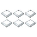 uxcell 6個 ポストベースカバー 2.5"x2.5"(内寸1.6"x1.6")メタルインテグラルスタイルポストスカート ポストフェンスデッキケーブル手すりバルスターステアレール用 シルバー