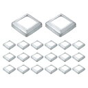 uxcell 20個 ポストベースカバー 2.5"x2.5"(内寸1.6"x1.6")メタルインテグラルスタイルポストスカート ポストフェンスデッキケーブル手すりバルスターステアレール用 シルバー