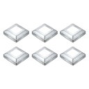uxcell 6個 ポストベースカバー 3.25"x3.25"(内寸1.6"x1.6")メタルインテグラルスタイルポストスカート ポストフェンスデッキケーブル手すりバルスターステアレール用 シルバー