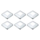 uxcell 6個 ポストベースカバー 3.75"x3.75"(内寸1.6"x1.6")メタルインテグラルスタイルポストスカート ポストフェンスデッキケーブル手すりバルスターステアレール用 シルバー