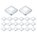 uxcell 20個 ポストベースカバー 3.75"x3.75"(内寸1.6"x1.6")メタルインテグラルスタイルポストスカート ポストフェンスデッキケーブル手すりバルスターステアレール用 シルバー