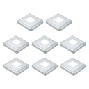 uxcell 8個 ポストベースカバー 4.25"x4.25"(内寸1.6"x1.6")メタルインテグラルスタイルポストスカート ポストフェンスデッキケーブル手すりバルスターステアレール用 シルバー