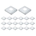 uxcell 20個 ポストベースカバー 4.25"x4.25"(内寸1.6"x1.6")メタルインテグラルスタイルポストスカート ポストフェンスデッキケーブル手すりバルスターステアレール用 シルバー