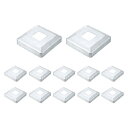 uxcell 12個 ポストベースカバー 4.75"x4.75"(内寸1.6"x1.6")メタルインテグラルスタイルポストスカート ポストフェンスデッキケーブル手すりバルスターステアレール用 シルバー