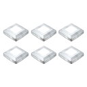 uxcell 6個 ポストベースカバー 3.75"x3.75"(内寸1.75"x1.75")メタルインテグラルスタイルポストスカート ポストフェンスデッキケーブル手すりバルスターステアレール用 シルバー