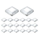 uxcell 20個 ポストベースカバー 3.75"x3.75"(内寸1.75"x1.75")メタルインテグラルスタイルポストスカート ポストフェンスデッキケーブル手すりバルスターステアレール用 シルバー