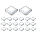 uxcell 20個 ポストベースカバー 3.75"x3.75"(内寸2"x2")メタルインテグラルスタイルポストスカート ポストフェンスデッキケーブル手すりバルスターステアレール用 シルバー