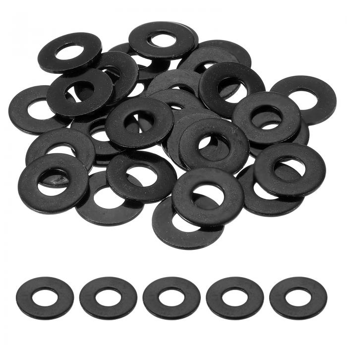 uxcell ネジ用フラットワッシャー30個 ステンレス製ワッシャー 10mm 内径 x 25mm 外径 x 2mm 厚さ ボルト 工場修理 キッチン 店舗 屋外建設用 黒